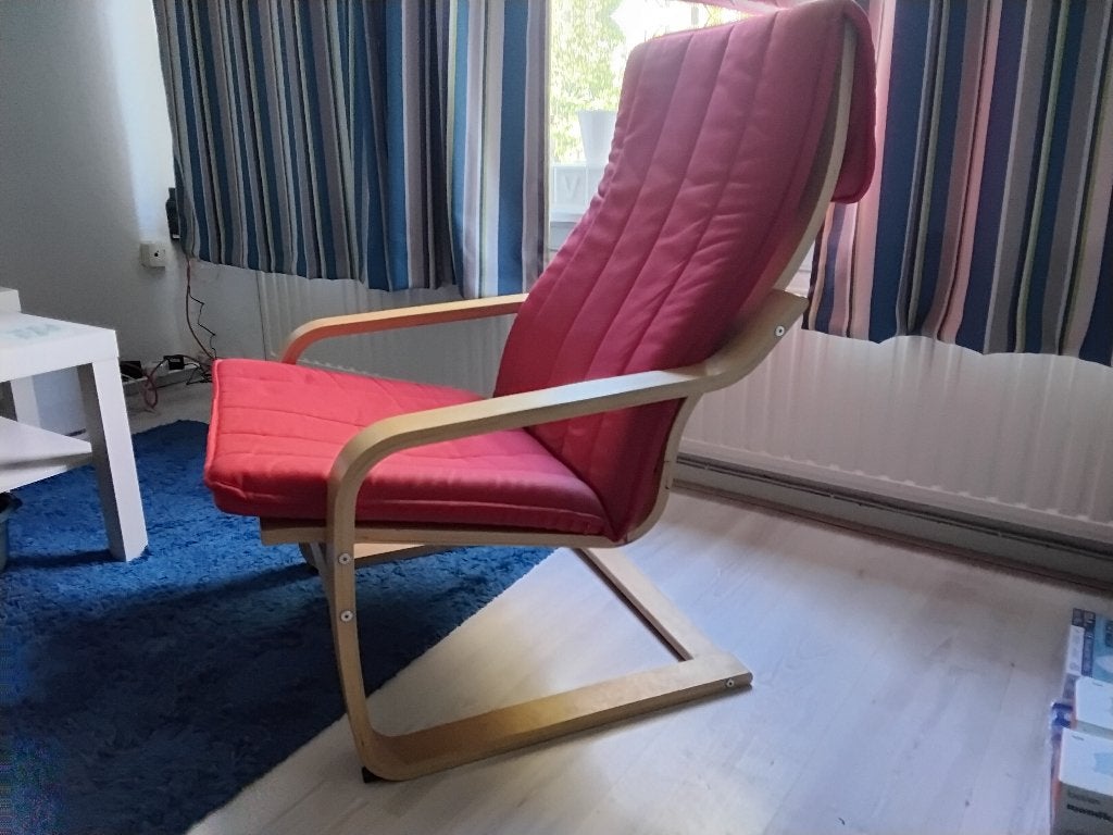 Poang Ikea stoel rood zo goed als nieuw, Ophalen, Zo goed als nieuw, Eén, Rood