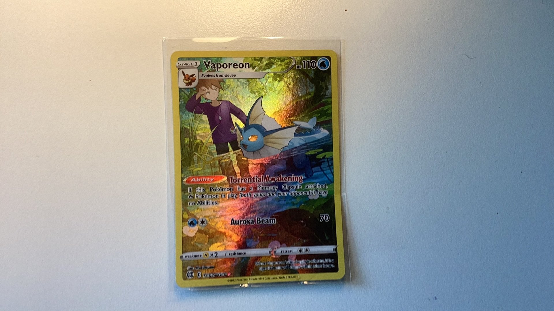 Pokemon kaart Vaporeon, Ophalen of Verzenden, Zo goed als nieuw