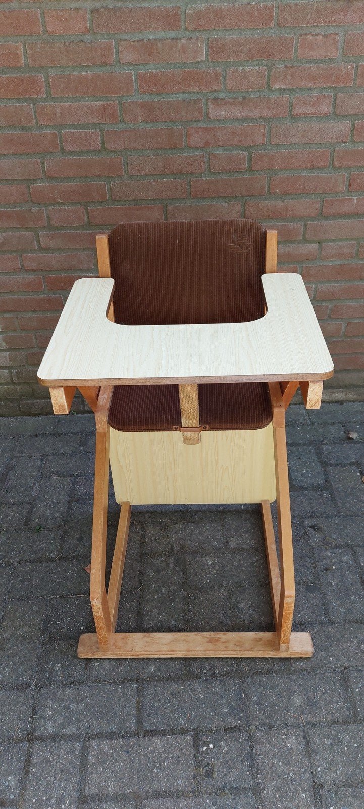 Vintage houten kinderstoel, laag en hoog model, Kinderen en Baby's, Kinderstoelen, Ophalen, Gebruikt, Overige typen