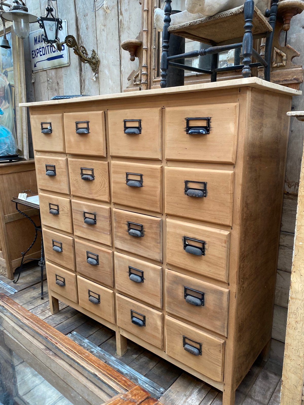 Stoere landelijke kast ladekast met 20 lades, Ophalen, Gebruikt, 100 tot 150 cm, 5 laden of meer