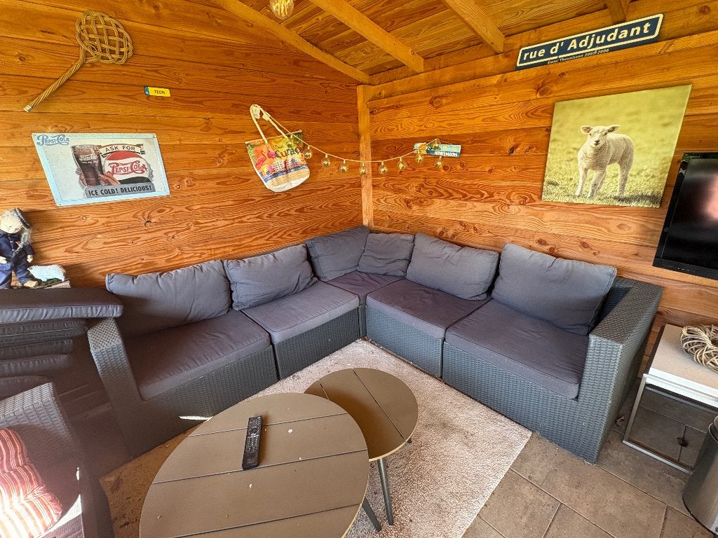 Loungeset hoekbank en fauteuil . Teab, Ophalen, Gebruikt, 6 zitplaatsen, Loungeset