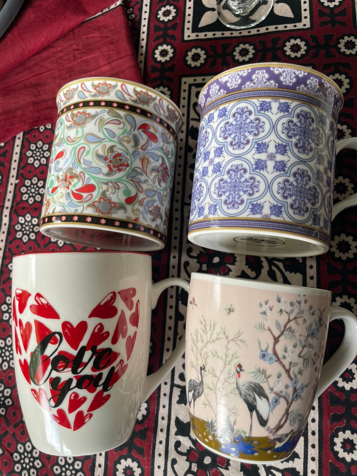 4 x prachtige kleur Siaki thee mokken. ZGAN!, Ophalen of Verzenden, Zo goed als nieuw, Overige stijlen, Kop(pen) en/of Schotel(s)