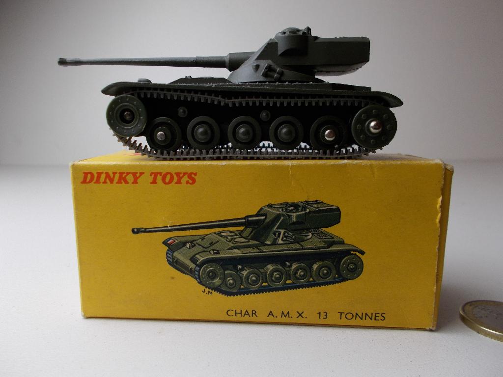 1958 Dinky Toys 80 C CHAR A.M.X. 13 TONNES TANK +ORIG. DOOS!