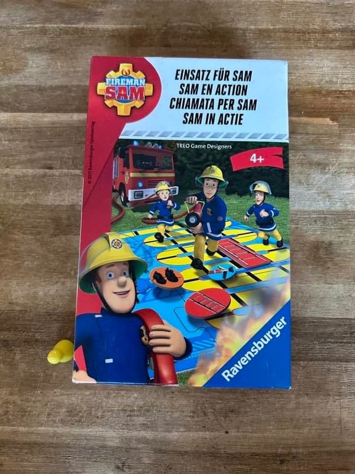 Ravensburger Brandweerman Sam in Actie pocketspel (4+), Een of twee spelers, Ophalen of Verzenden, Zo goed als nieuw, Ravensburger