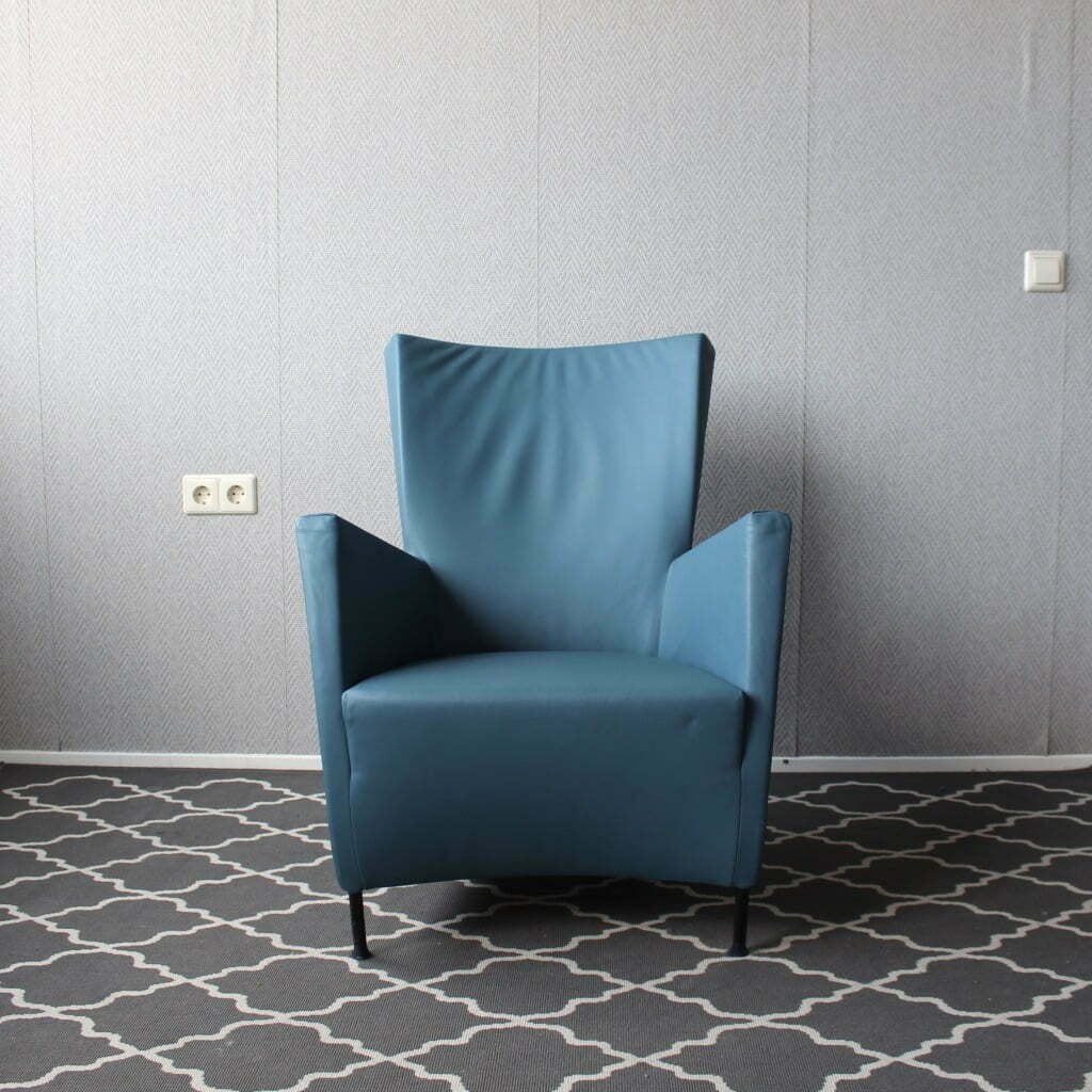 Montis Windy fauteuil - leder Turquoise, Niet ingevuld, Zo goed als nieuw, Niet ingevuld, Niet ingevuld
