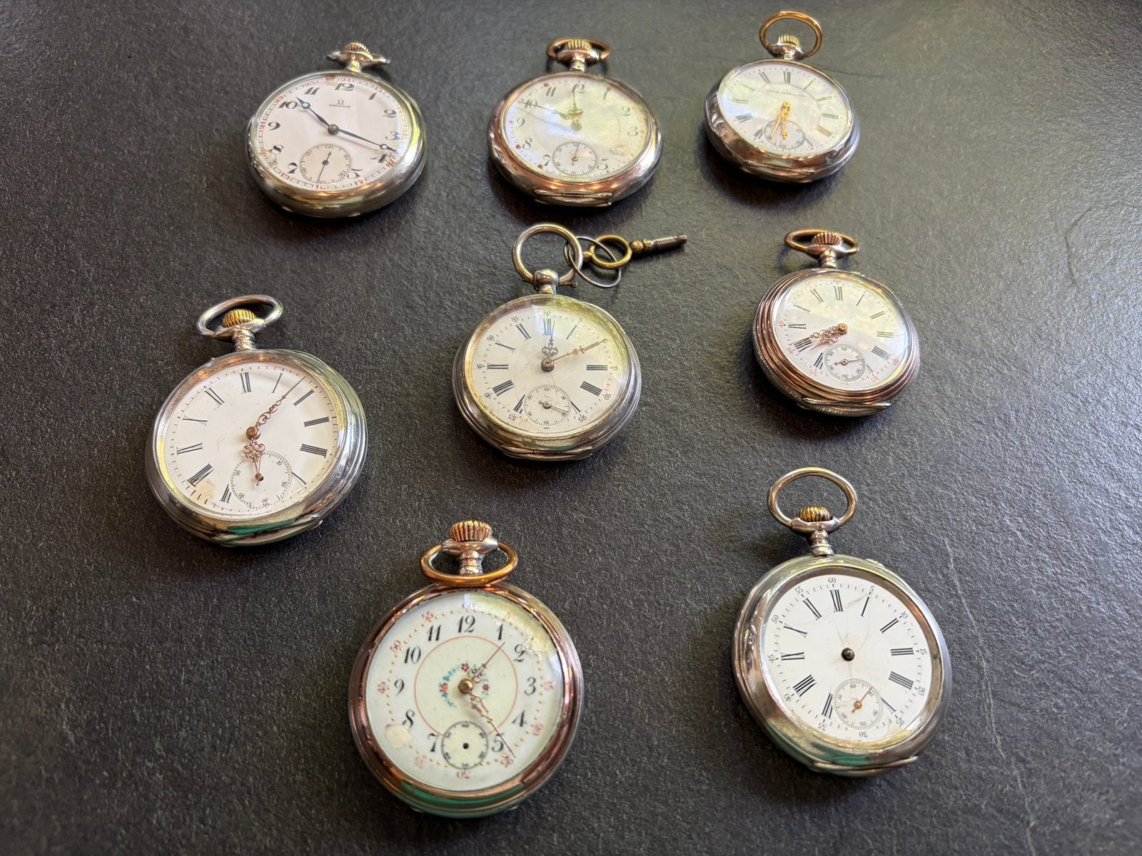 Zakhorlogecollectie zilver Omega , Union …., Staal, Zakhorloge, Gebruikt, Ophalen of Verzenden