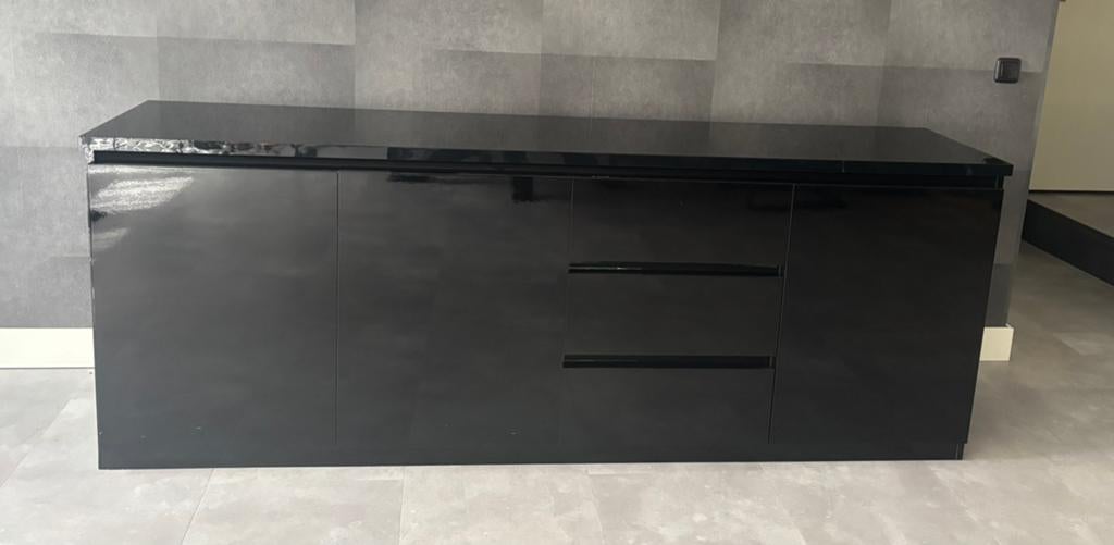 Dressoir Hoogglans Zwart, Ophalen, Zo goed als nieuw, 25 tot 50 cm, Minder dan 100 cm