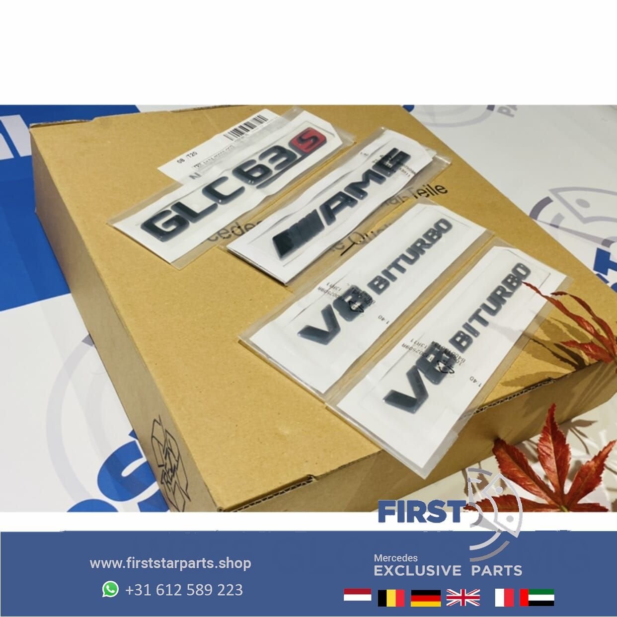 W253 GLC63S AMG LOGO SET ZWART EMBLEMEN SET Mercedes GLC KLA, Gebruikt, -, Ophalen of Verzenden, -