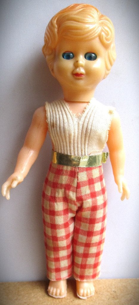 Pop~Slaapogen~Jaren 60~Originele kleding~Kunststof, Ophalen of Verzenden, Gebruikt, Pop