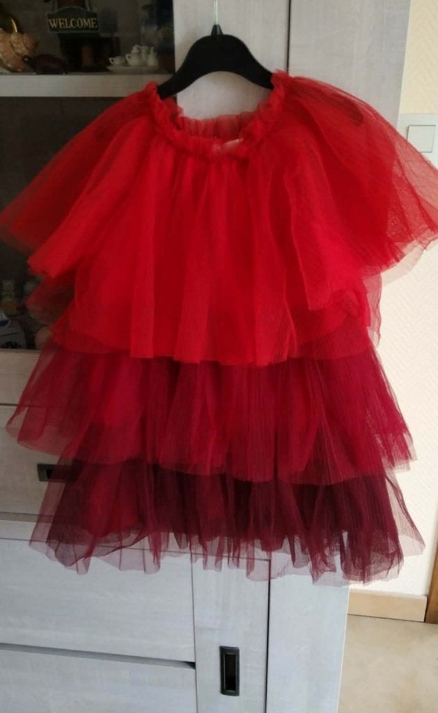 feestjurk / rode feestjurk h & m maat 116, Kinderen en Baby's, Kinderkleding | Maat 116, Meisje, H&M, Ophalen of Verzenden, Zo goed als nieuw