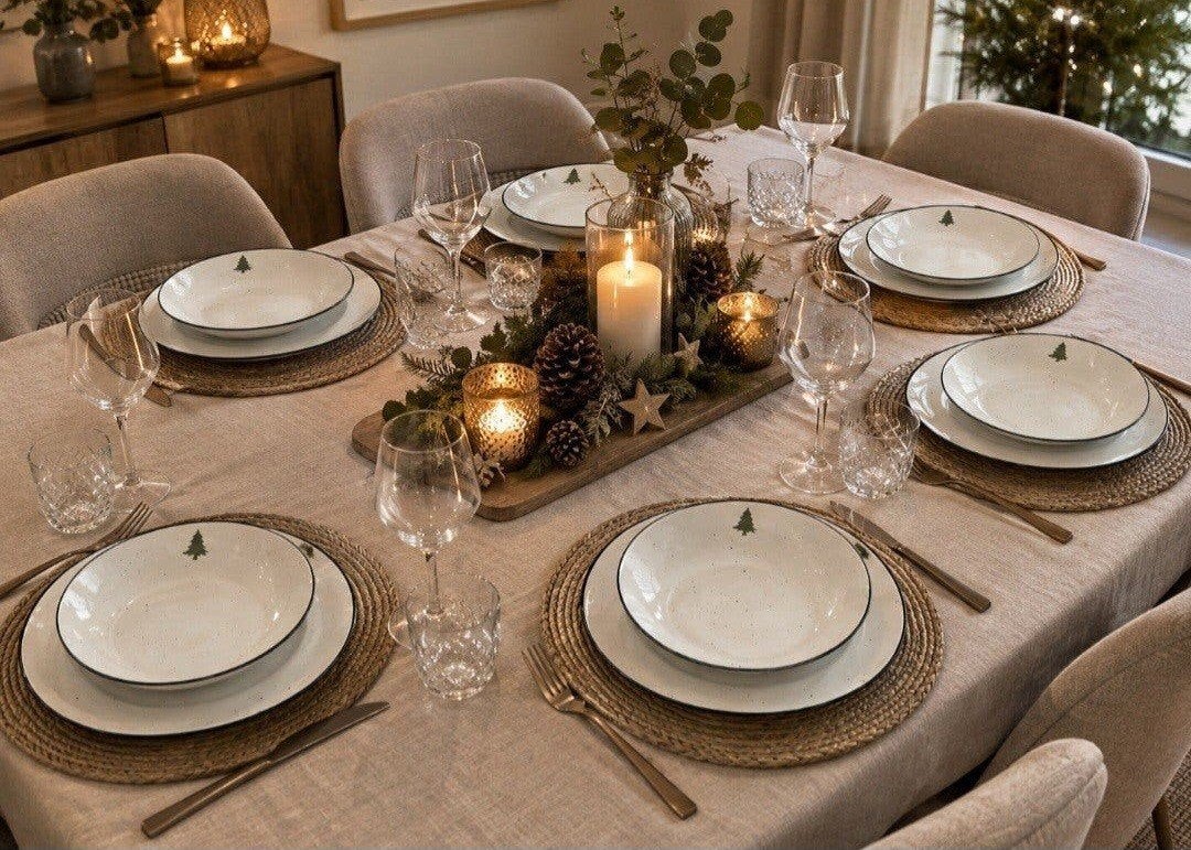 Kerst 18-delig servies: dinerborden, ontbijtborden en kommet, Huis en Inrichting, Ophalen, Nieuw, Overige stijlen, Porselein