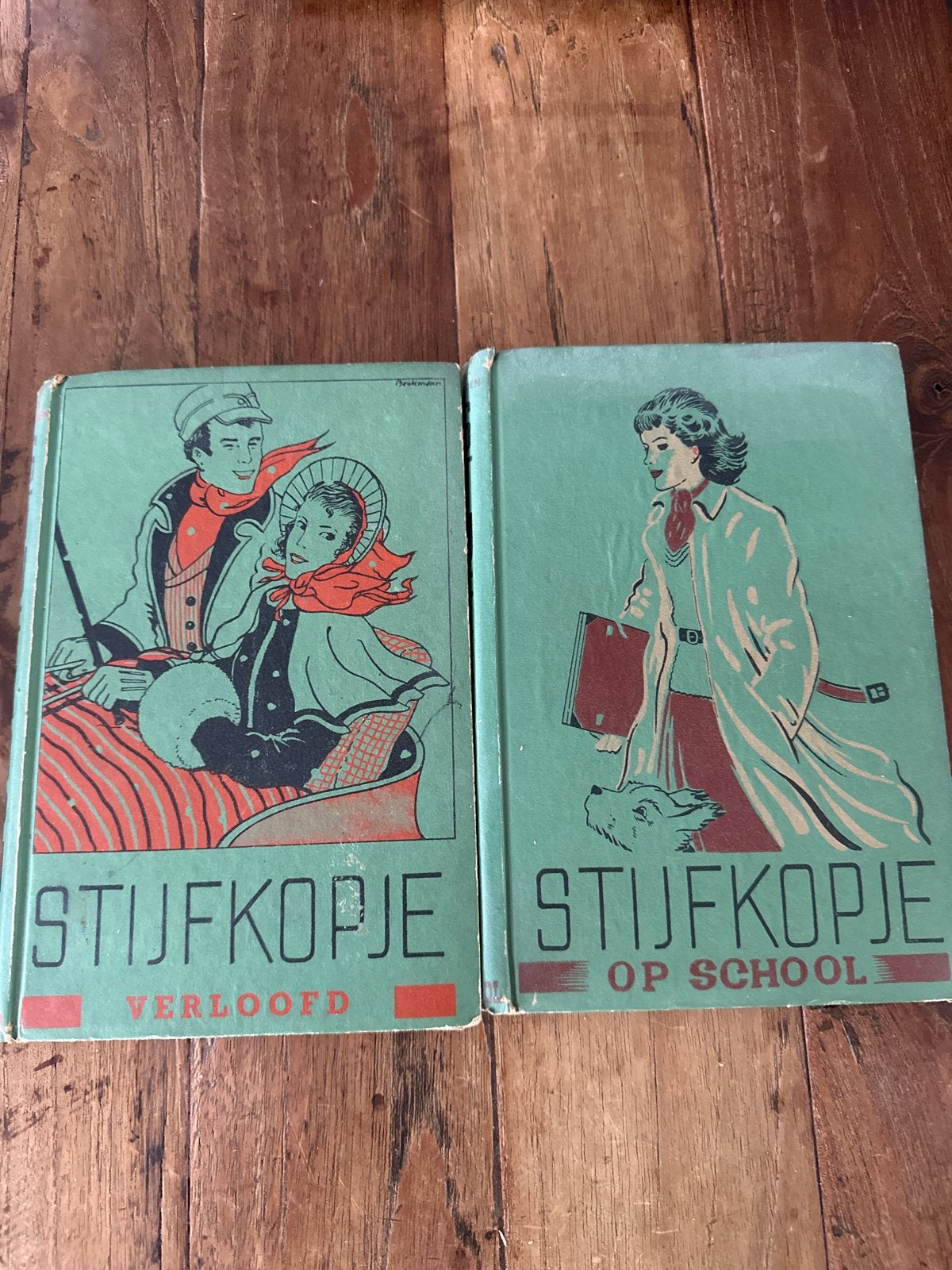 Stijfkopje Verloofd & Op School - Vintage Boeken, Ophalen of Verzenden, Gelezen, Fictie algemeen