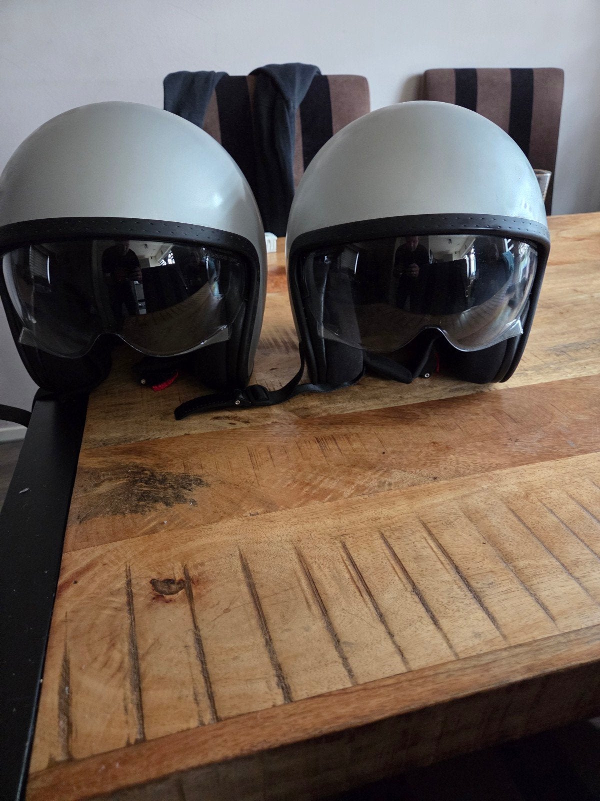 2 Scooterhelmen - Maat S en Maat M, Fietsen en Brommers, Brommerhelmen, Gebruikt, Small, Ophalen