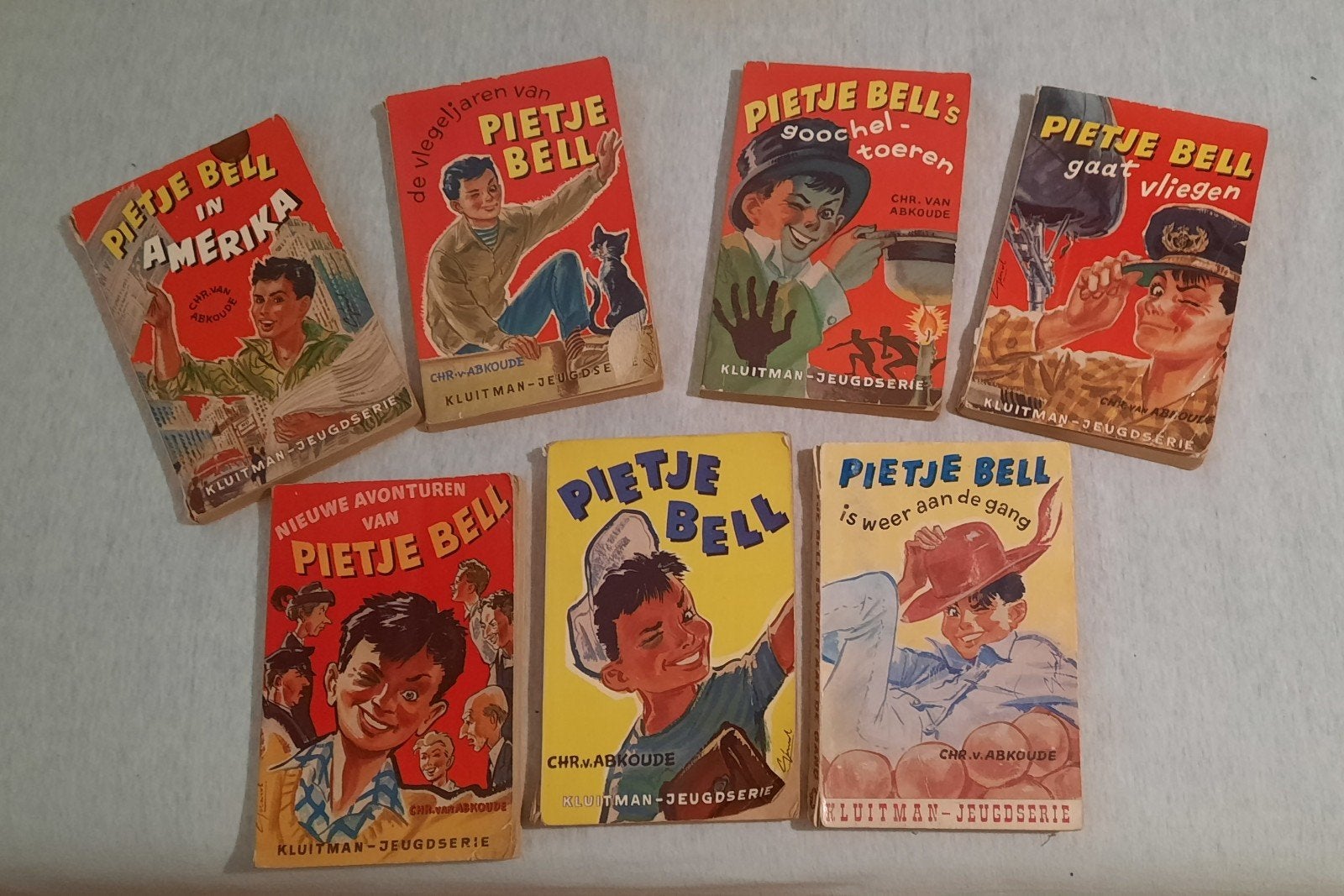 Pietje Bell, 7 boekjes, Boeken, Ophalen of Verzenden, Gelezen, Chr. van Abkoude, Fictie