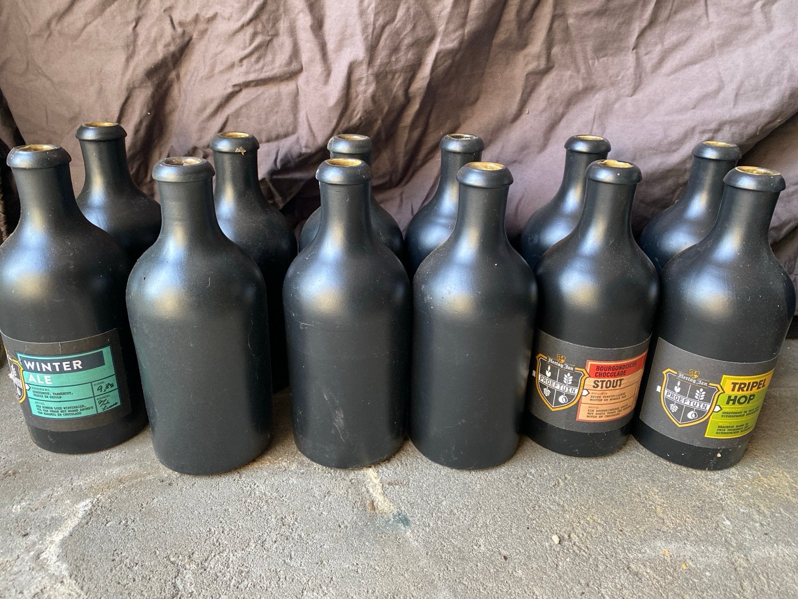 Hertog Jan Proeftuin flessen leeg - 12 stuks kandelaar, Ophalen of Verzenden, Gebruikt