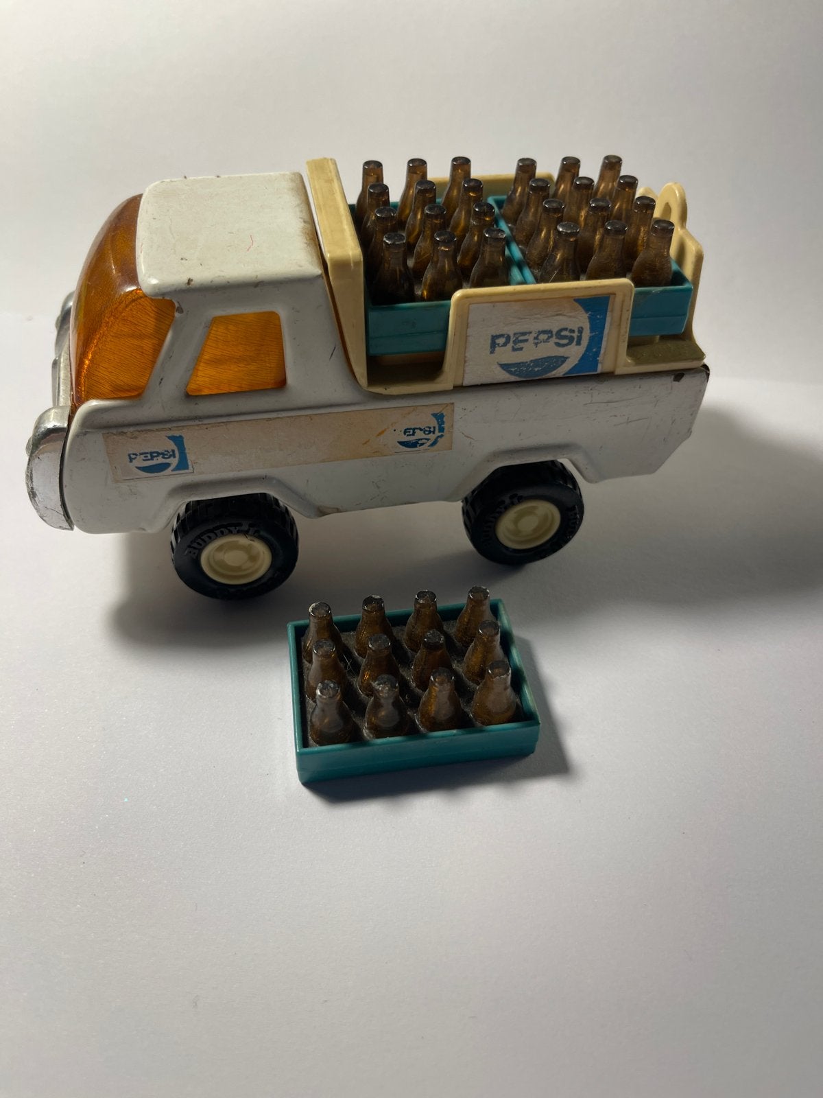 Vintage Buddy L Pepsi Cola bestelwagen jaren '70 + extra kra, Verzenden, Gebruikt