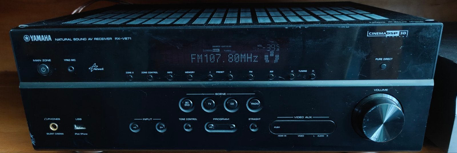 Yamaha RX-V671 Natural Sound AV Receiver, Gebruikt, Yamaha, Ophalen of Verzenden, 120 watt of meer