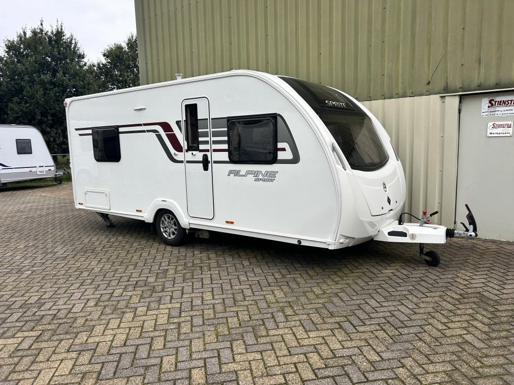 Sprite Alpine Sport 470 CF Vast bed Fortex tent, Standaardzit, Schokbreker, Lengtebed, Bedrijf