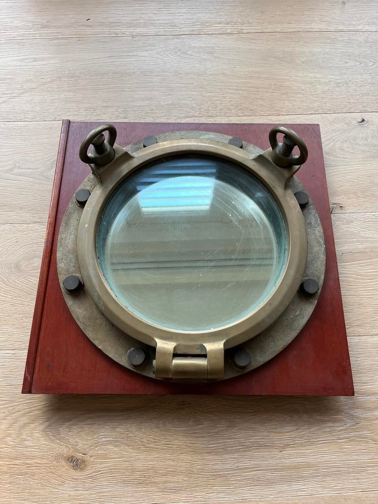 Vintage Patrijspoort Spiegel - Maritieme Decoratie, Antiek en Kunst, Ophalen of Verzenden