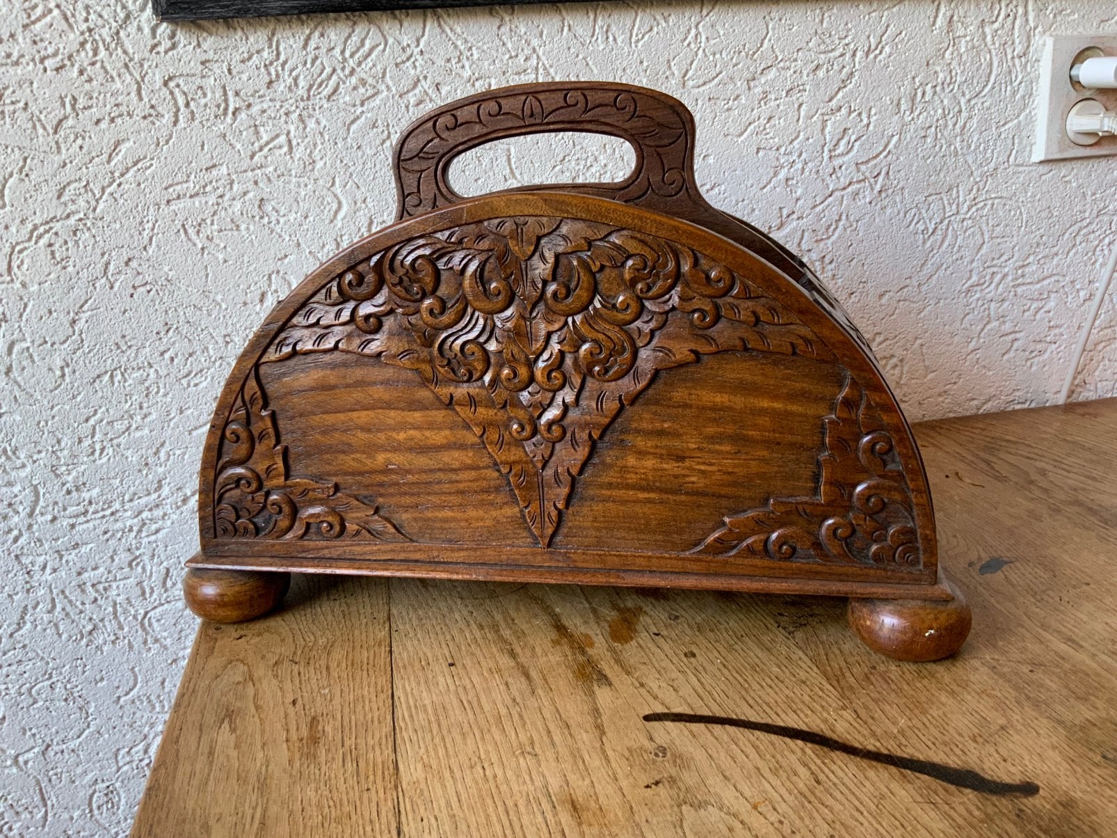 Antieke Art Nouveau Deco Houten Oud Indonesische Lectuurbak, Ophalen of Verzenden, Zo goed als nieuw