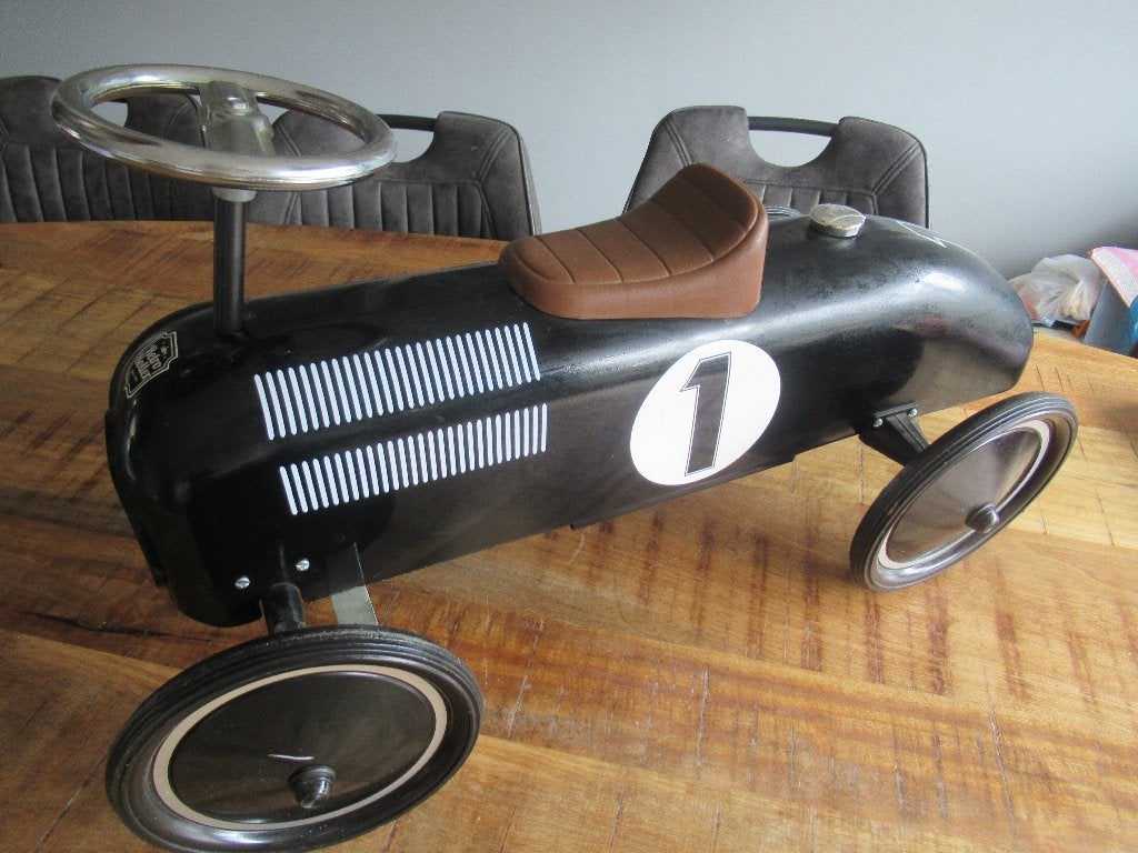Stevige metalen vintage look Zwarte loopauto Retro Roller., Ophalen of Verzenden, Zo goed als nieuw, Loopvoertuig