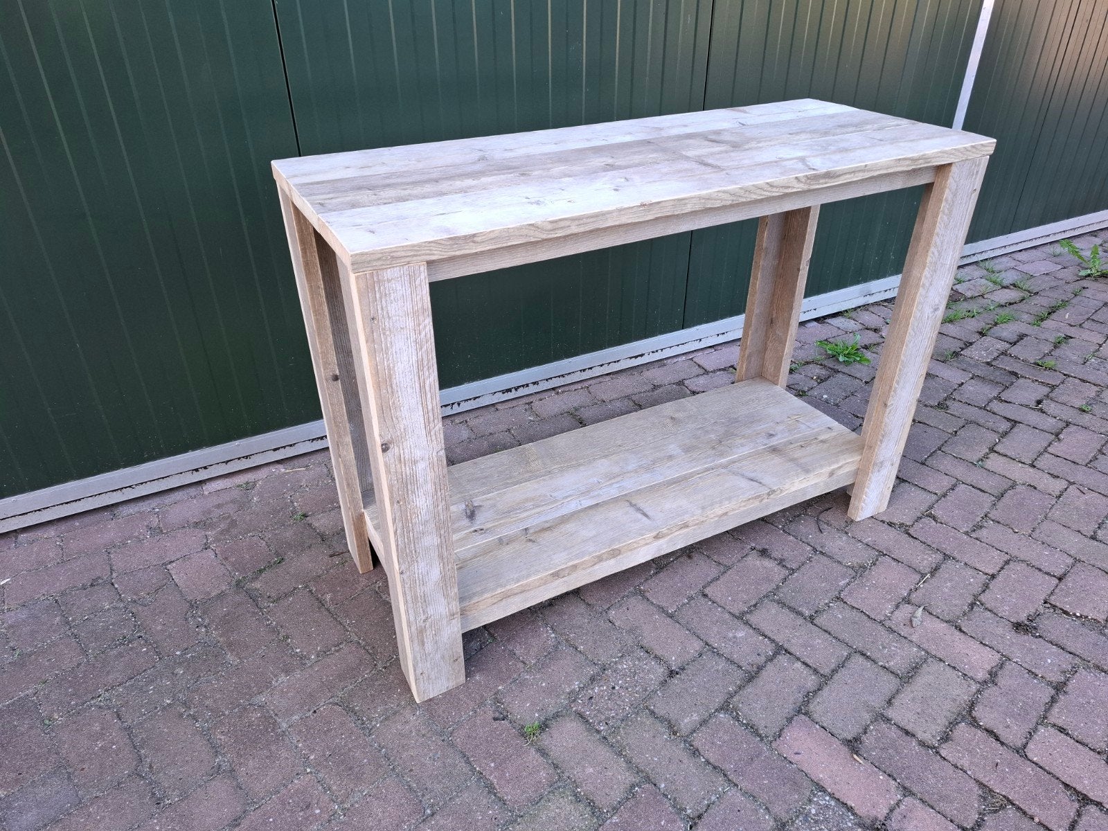 side table van gebruikt steigerhout op maat gemaakt, Ophalen of Verzenden, Nieuw, Rechthoekig, Hout