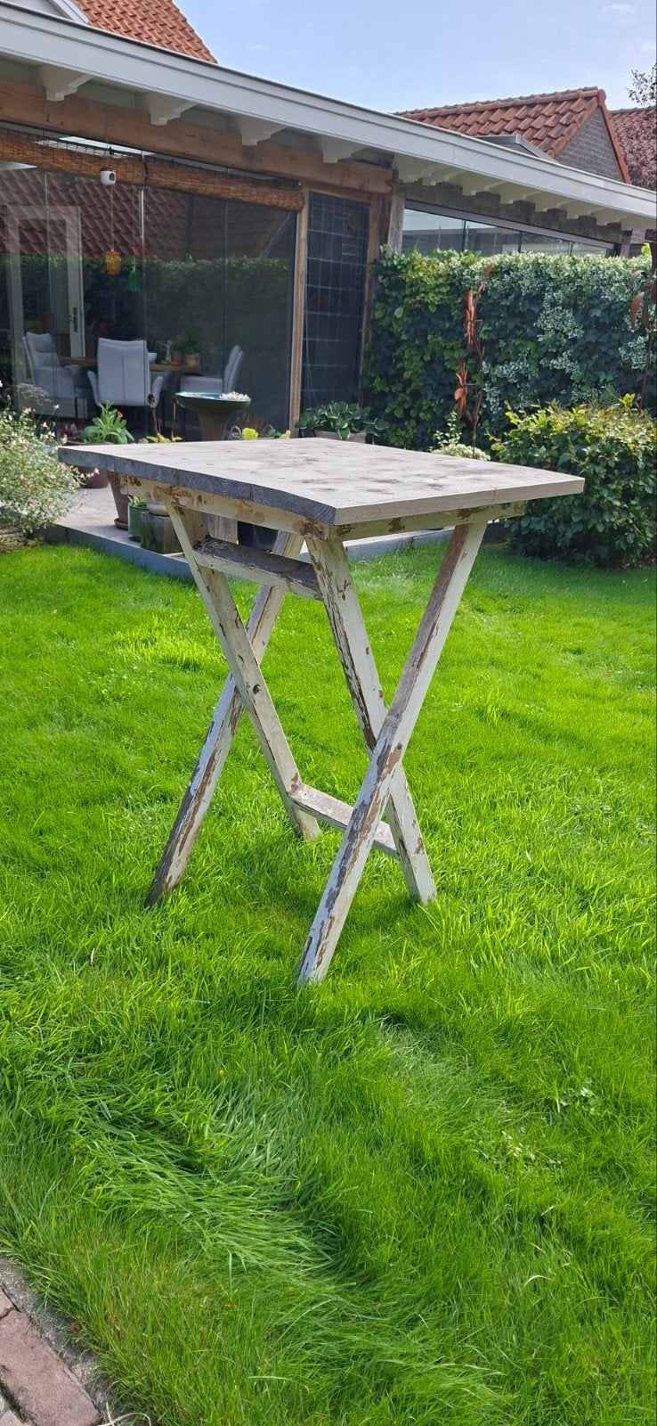Vintage inklapbare houten sta tafel, Ophalen