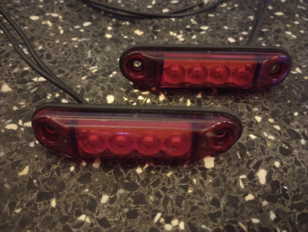 2x Led Markeringslamp rood Horpol Slimline 12V-24V, Ophalen of Verzenden, Nieuw, Universele onderdelen