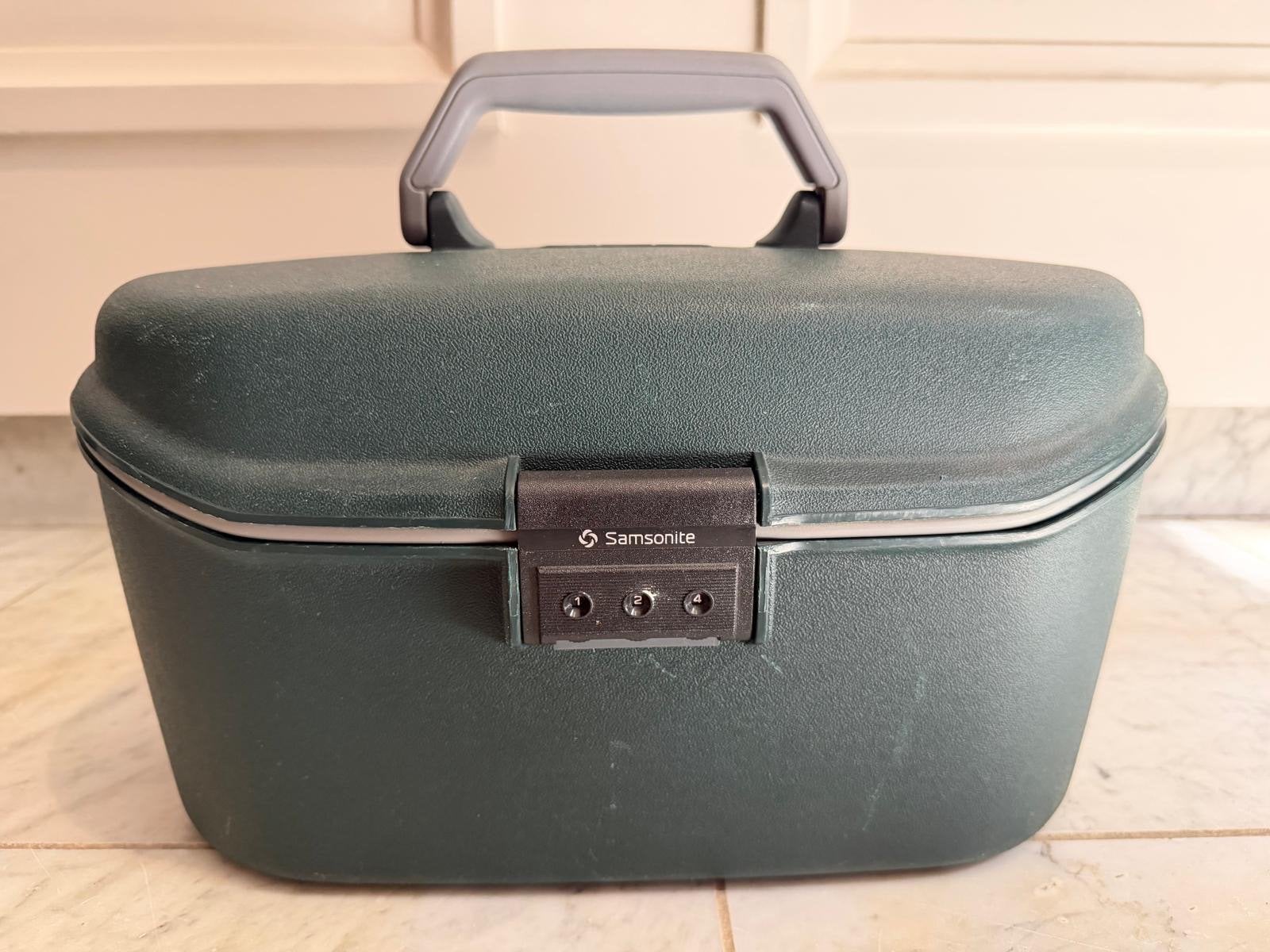 Samsonite Beauty Case - Donkergroen met Spiegeltje, Ophalen, Gebruikt, Met slot, Hardcase