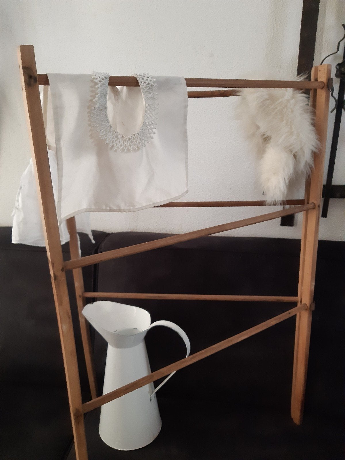 Ouderwets nostalgisch droogrek ,stoer brocante,sleets patina, Antiek en Kunst, Ophalen