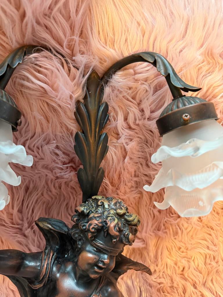 Antieke Cherubijn Wandlamp - Barok/Rococo Stijl, Ophalen of Verzenden