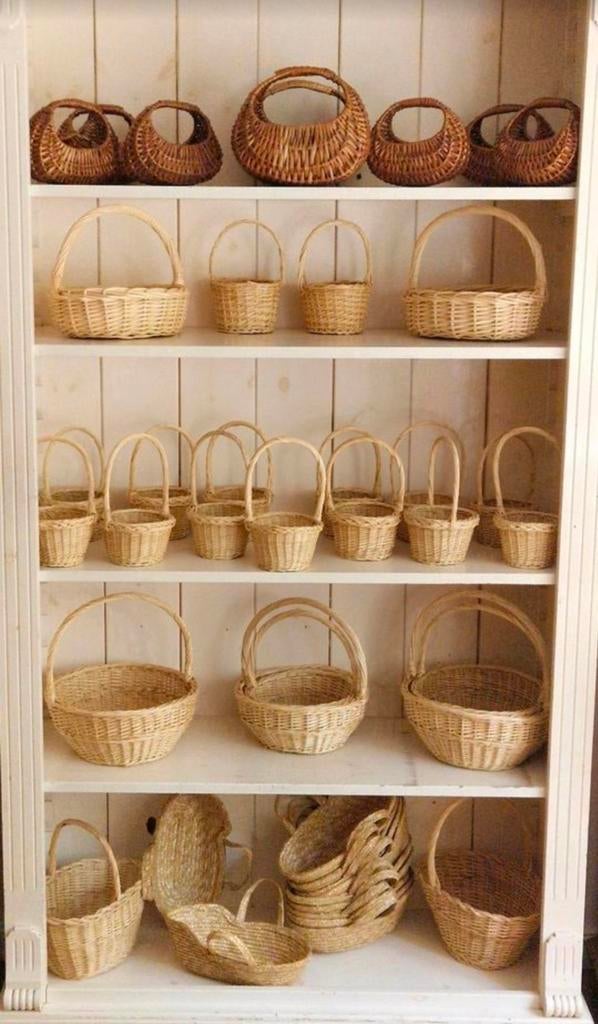 Rieten bruidsmeisjes mandje kindermand strooimand bruiloft, Huis en Inrichting, Woonaccessoires | Schalen en Manden, Nieuw, Overige vormen