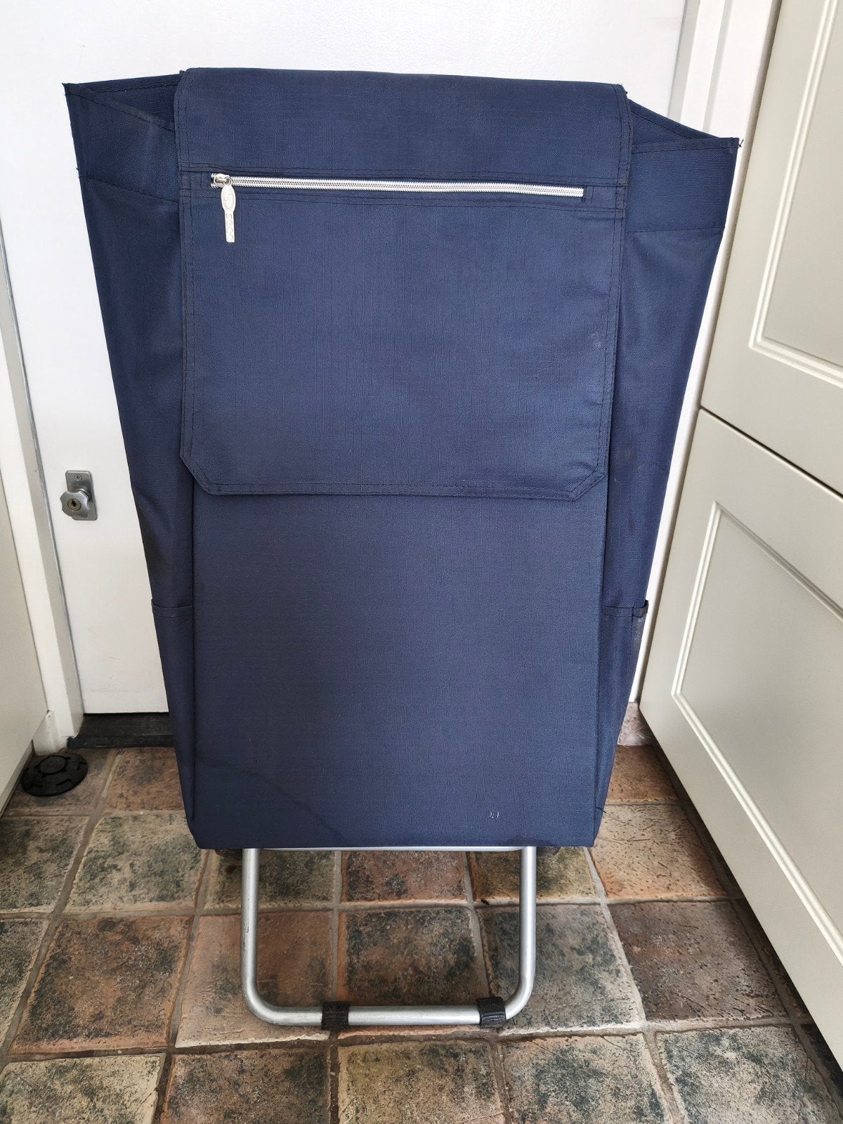 Boodschappentrolley, Ophalen, Gebruikt, Blauw, Wieltjes