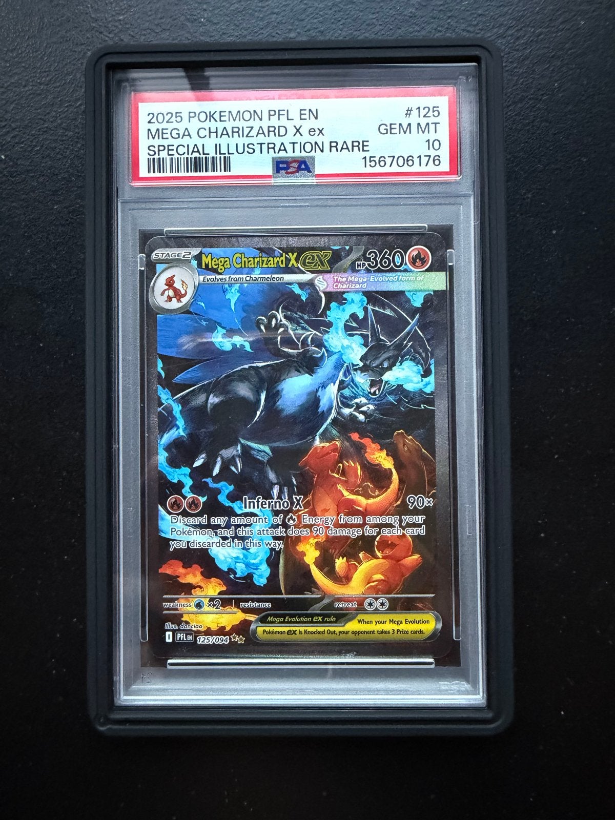 Charizard X EX PSA 10 - Ruilen voor Pikachu van Gogh psa 10, Ophalen, Zo goed als nieuw, Losse kaart