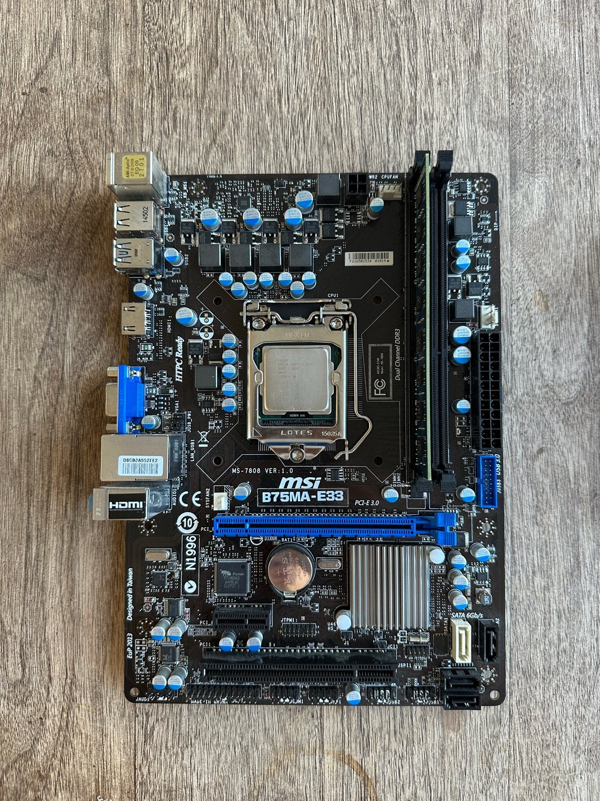 LGA 1155 Moederbord Set: i5-2500 CPU & 8GB DDR3 RAM, Ophalen of Verzenden, Gebruikt, Intel, DDR3