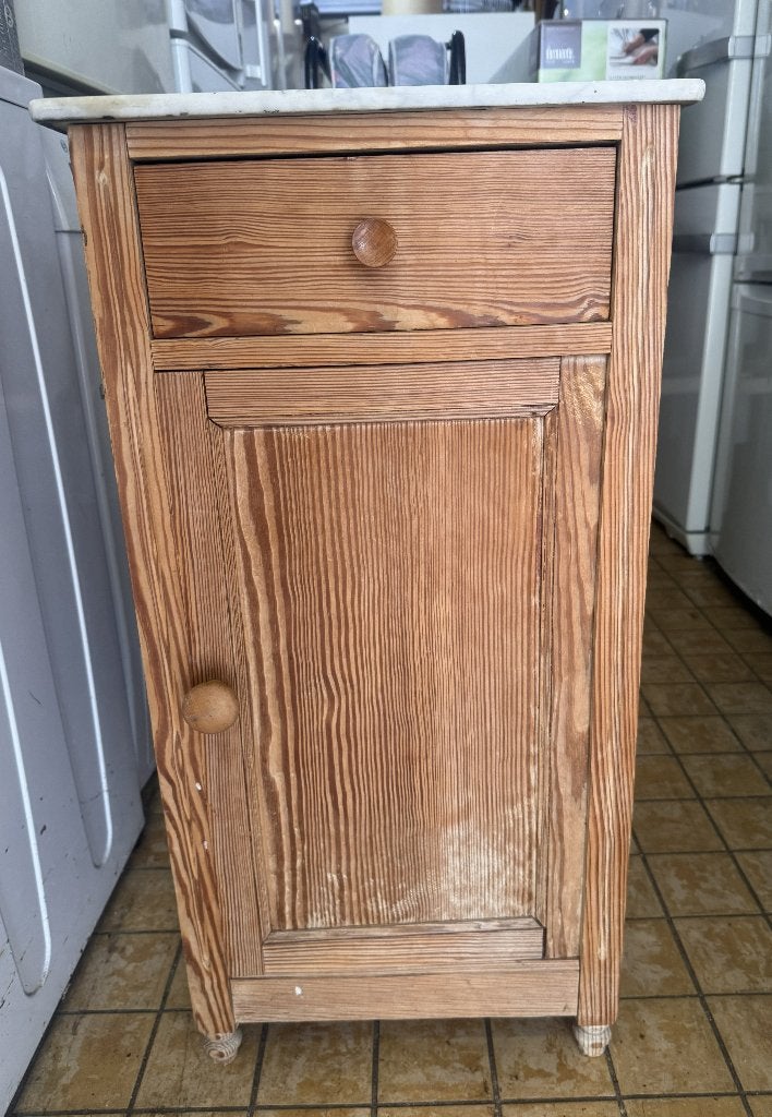 nachtkastje met marmeren blad, Huis en Inrichting, Ophalen, Gebruikt, Minder dan 45 cm, 70 cm of meer