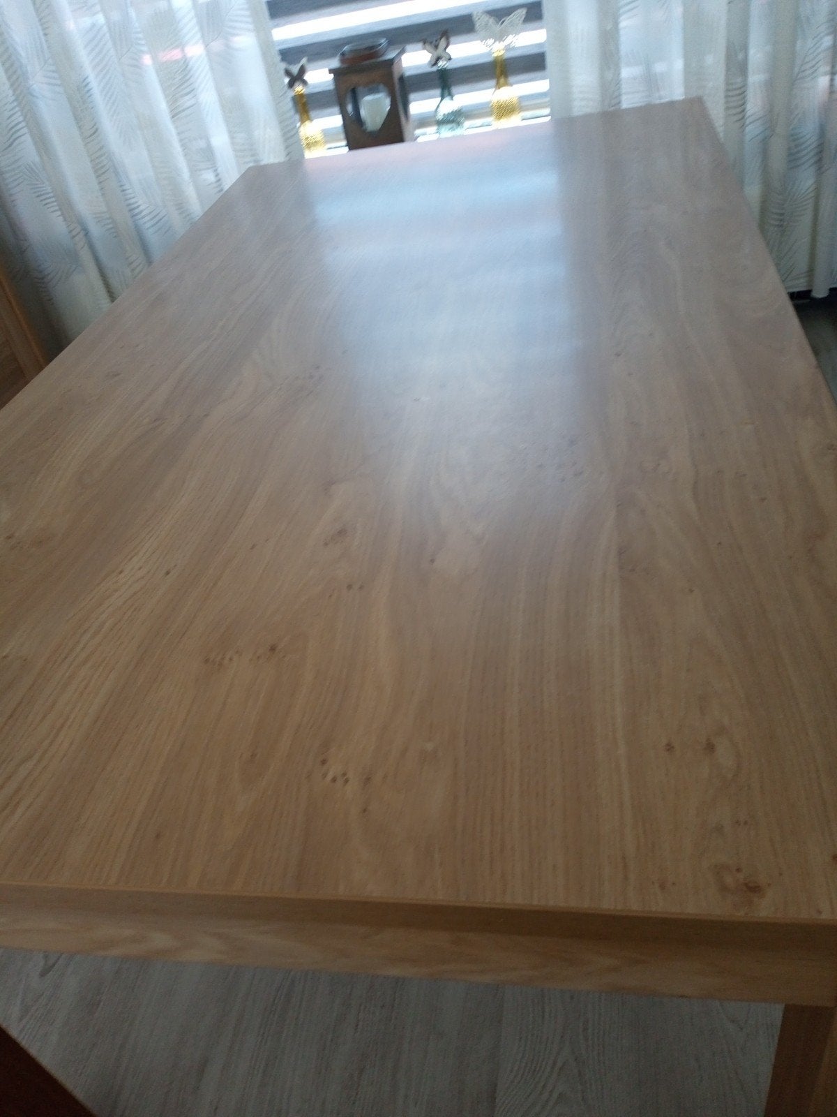 blank eiken eettafel met 4 stoelen, Ophalen, Gebruikt, Vierkant, 50 tot 100 cm