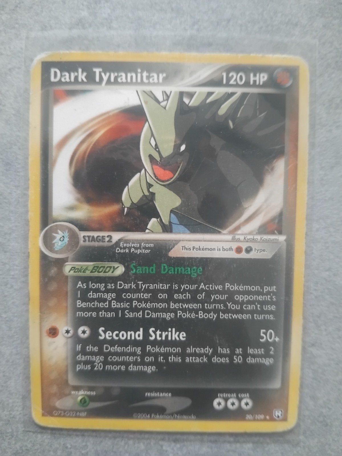 Dark Tyranitar 20/100 EX Team Rocket Returns Pokémon Kaart, Ophalen of Verzenden, Gebruikt, Losse kaart