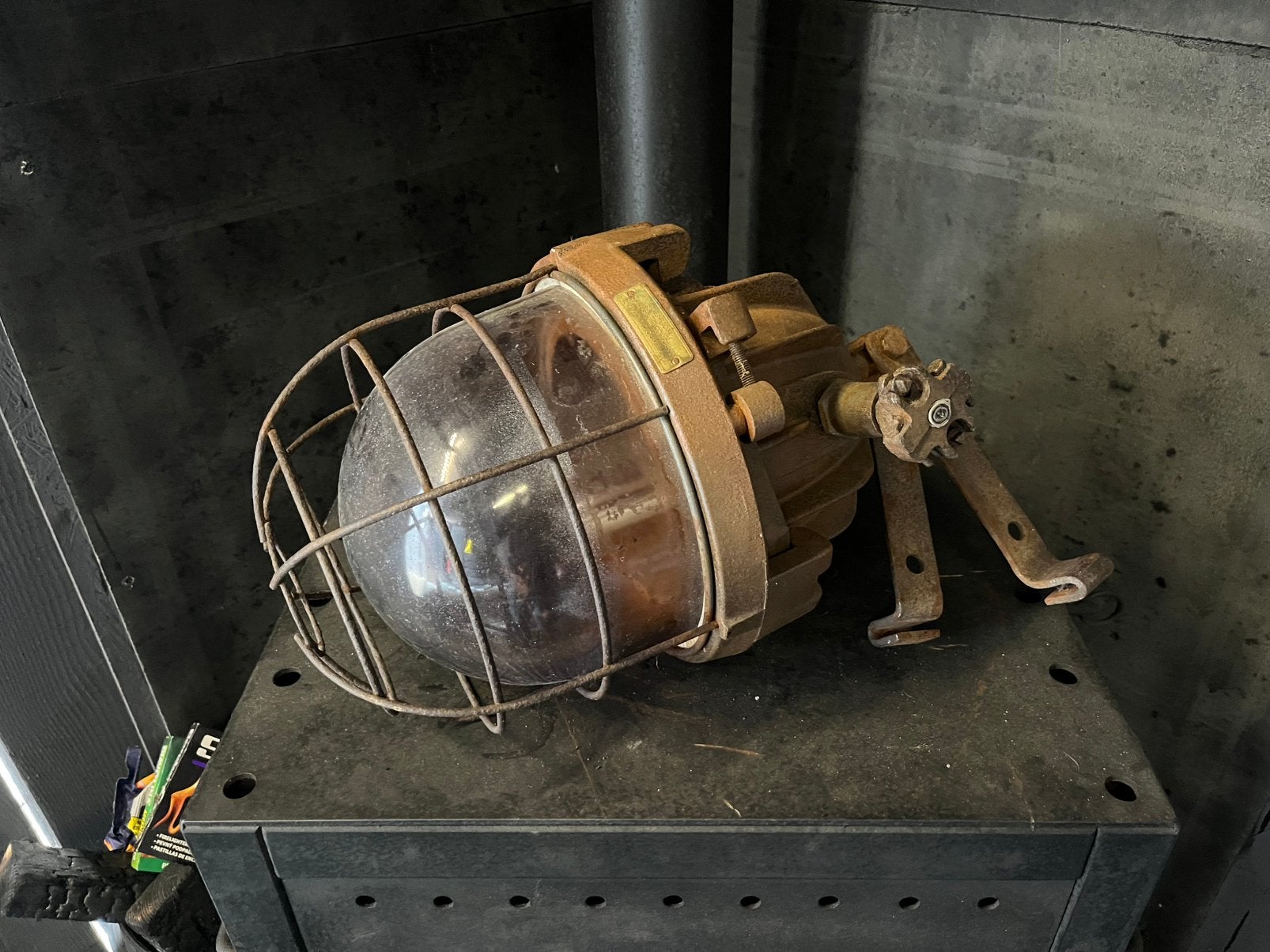 Vintage Mapelec grote explosieveilige lamp brocante, Ophalen, Gebruikt