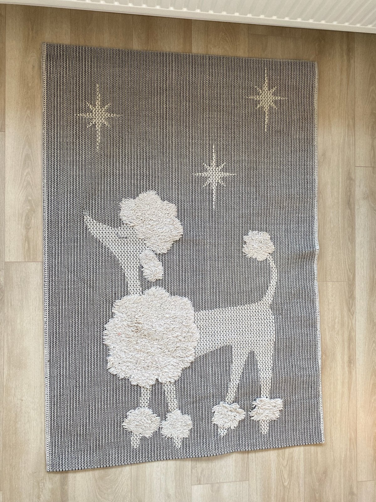 Vloerkleed Poedel Design Zwart Wit 115x170 cm, Ophalen, 100 tot 150 cm, Wit, Zo goed als nieuw