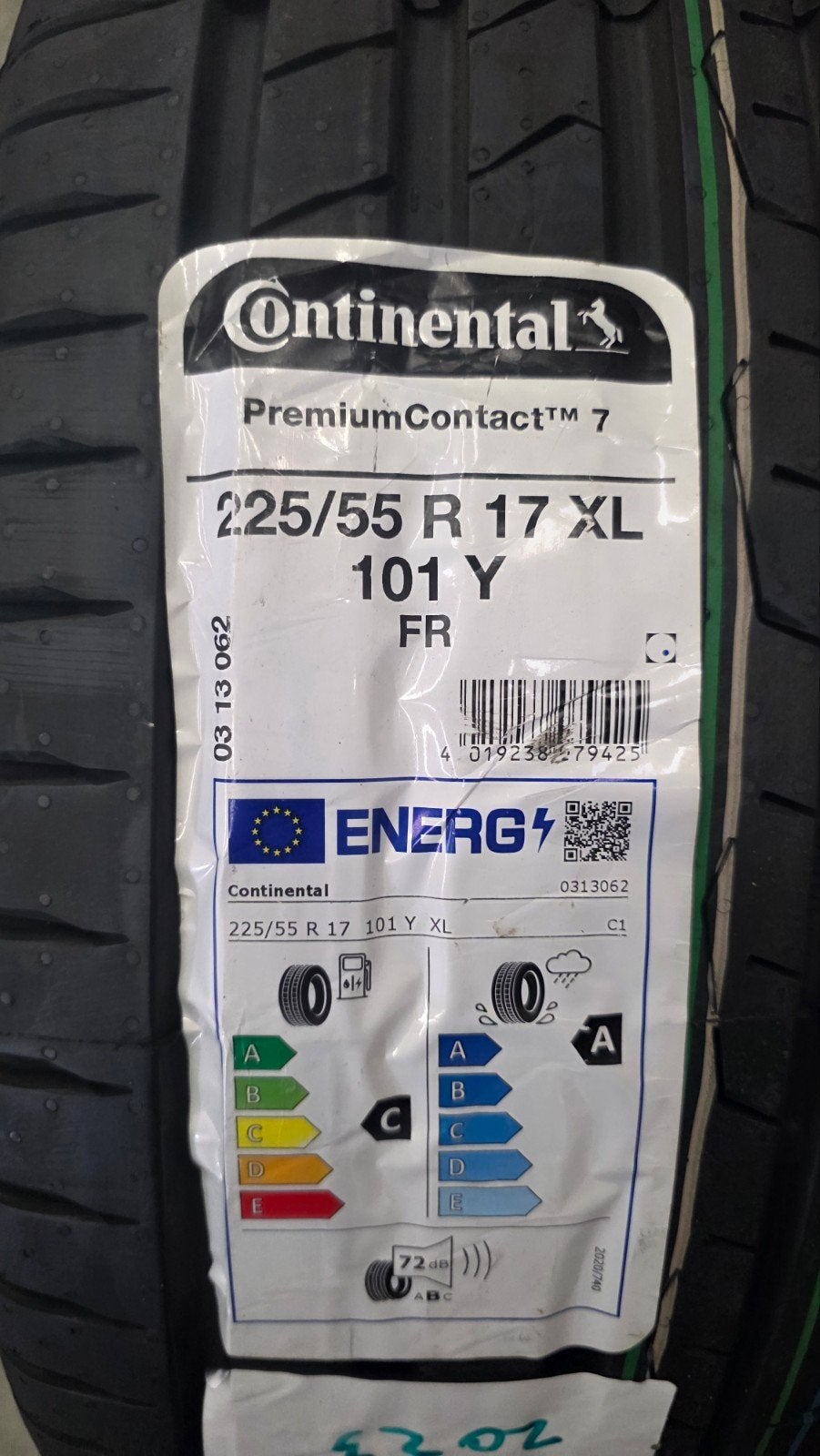 1x Continental PremiumContact 7 225/55 R17 101Y Zomerband, Ophalen, Nieuw, 17 inch, Band(en)