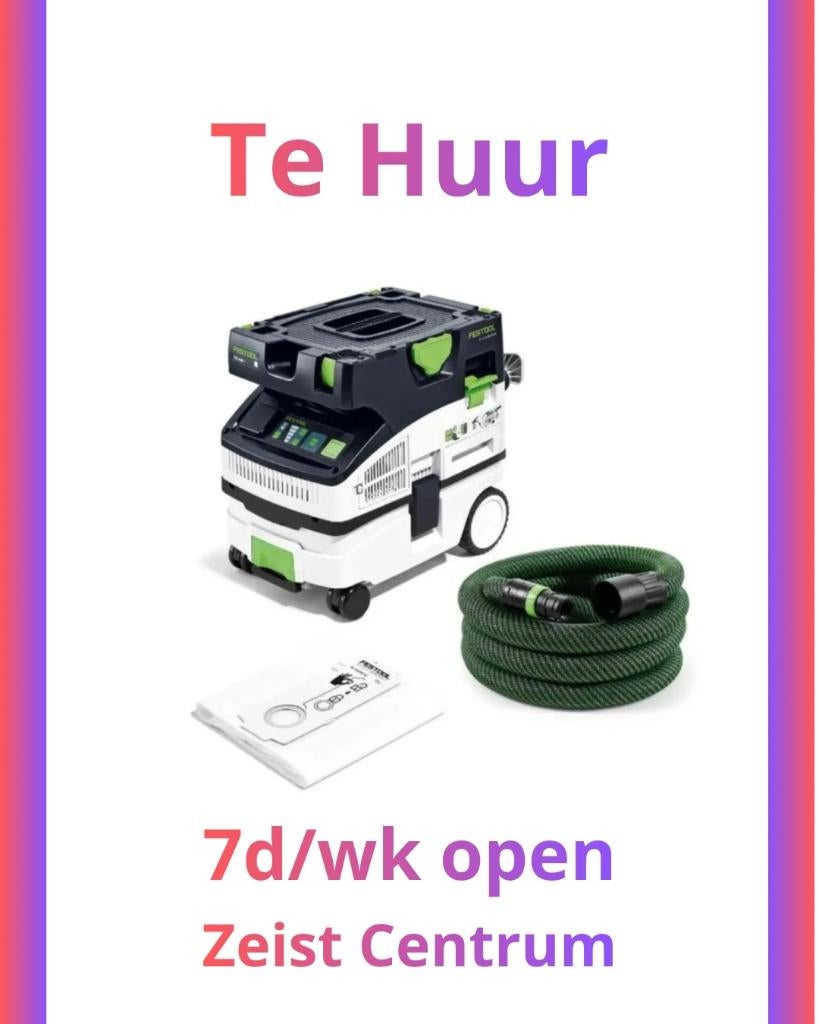 TE HUUR Festool CTL 26 Bouwstofzuiger | 7/7 Zeist, Ophalen, Zo goed als nieuw, 1200 watt of meer, Overige typen