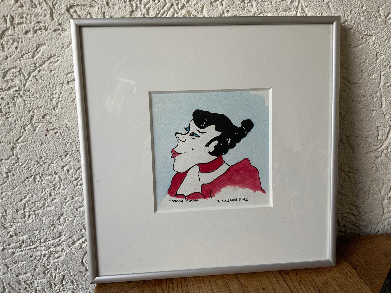 Originele Aquarel Madame Rouge Marjolein Innemee 2007, Ophalen of Verzenden