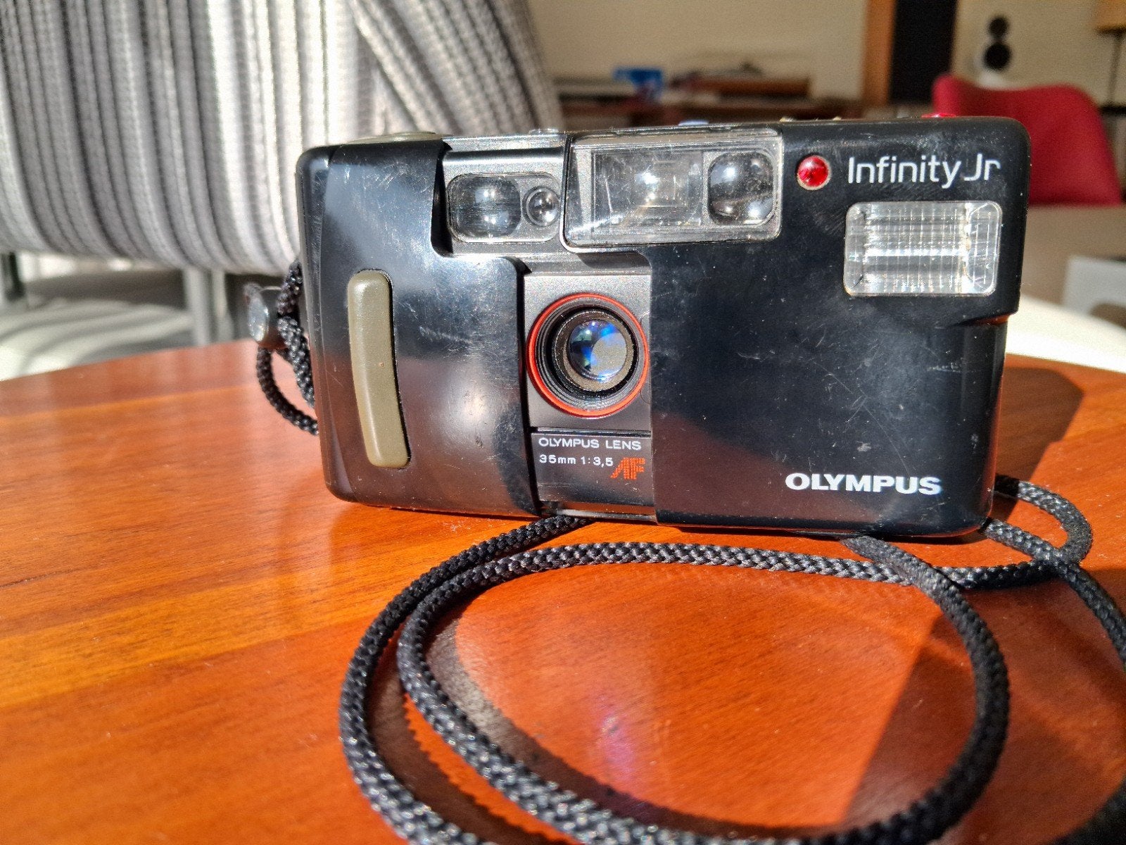 Filmgeteste Olympus AF-10 filmcamera 35mm 3,5, Ophalen of Verzenden, Gebruikt, Compact, Olympus