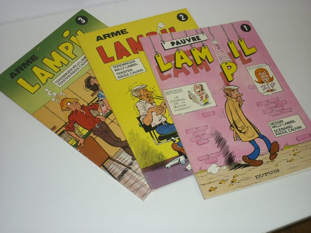 (Dupuis) Lambil-Cauvin: 3x Arme Lampil, Meerdere stripboeken, Verzenden, Gelezen