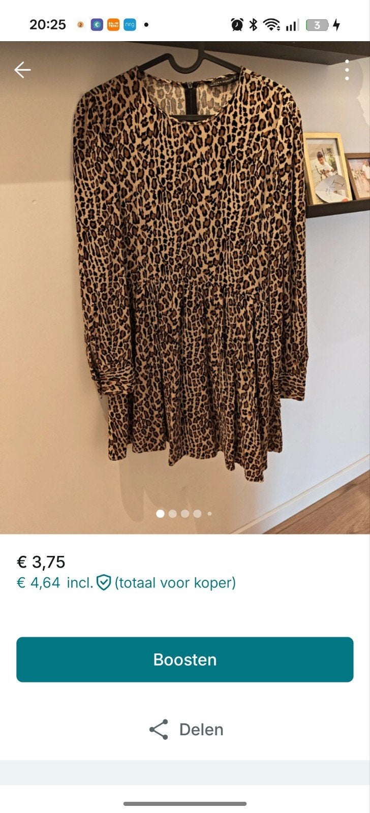 Zara Luipaardprint Jurk Maat L, Meerkleurig, Zara, Maat 42/44 (L), Ophalen of Verzenden