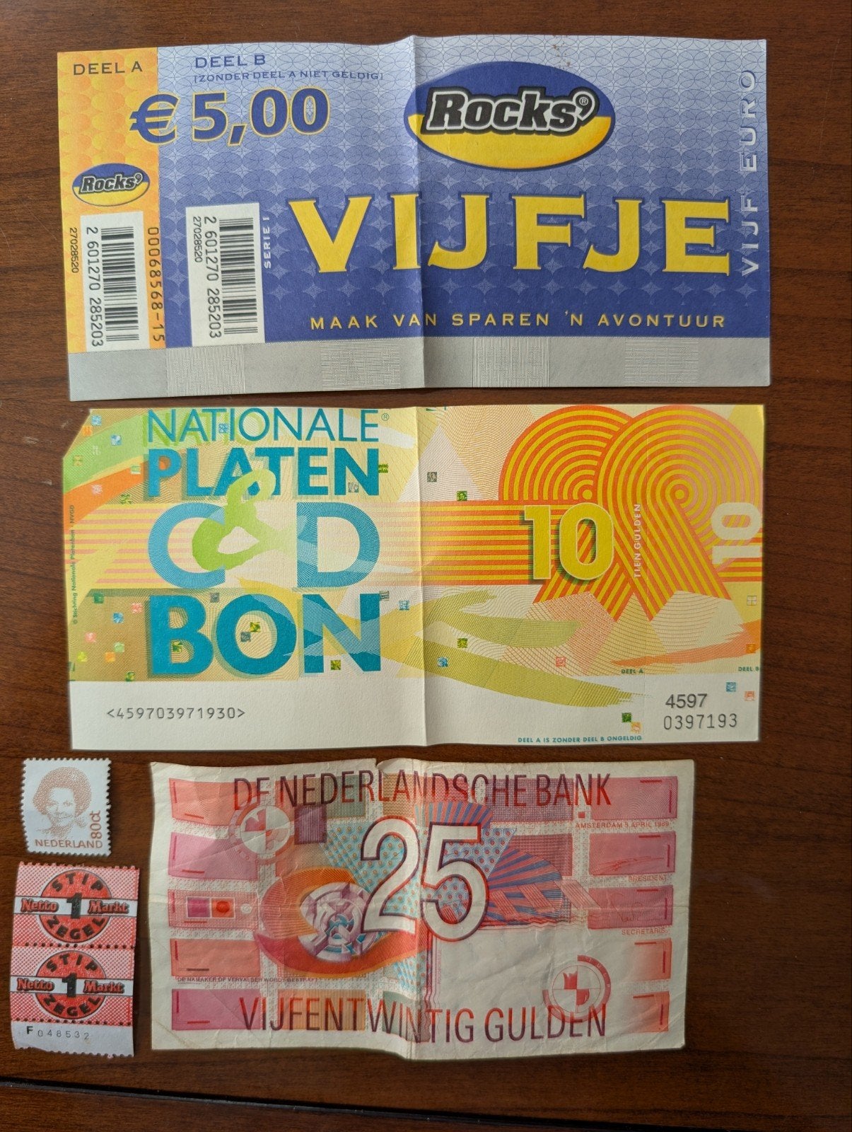 25 Gulden Bon-code, Postzegels en Munten, Ophalen of Verzenden, 25 gulden, Los biljet