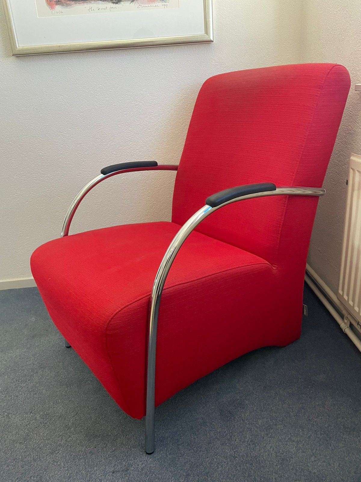 2x rode stoel merk Woood Halifax, Huis en Inrichting, Fauteuils, Ophalen, 75 tot 100 cm, 50 tot 75 cm