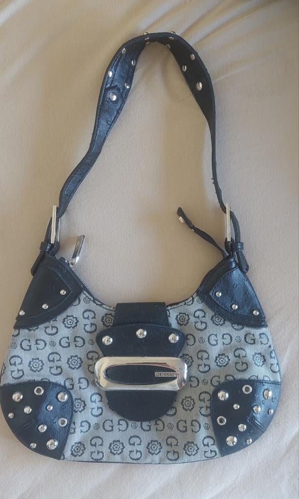 Gussaci Handtas met studs, Ophalen of Verzenden, Gebruikt, Zwart, Handtas