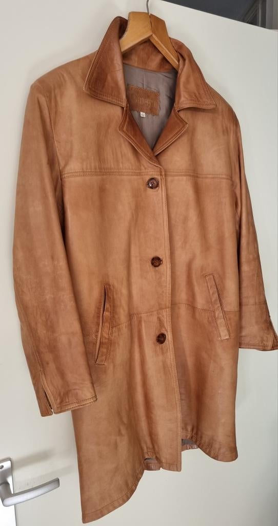 Vintage leren lange dames jas maat 42
Soepel leer, Ophalen of Verzenden, Zo goed als nieuw, Maat 42/44 (L), Zwart